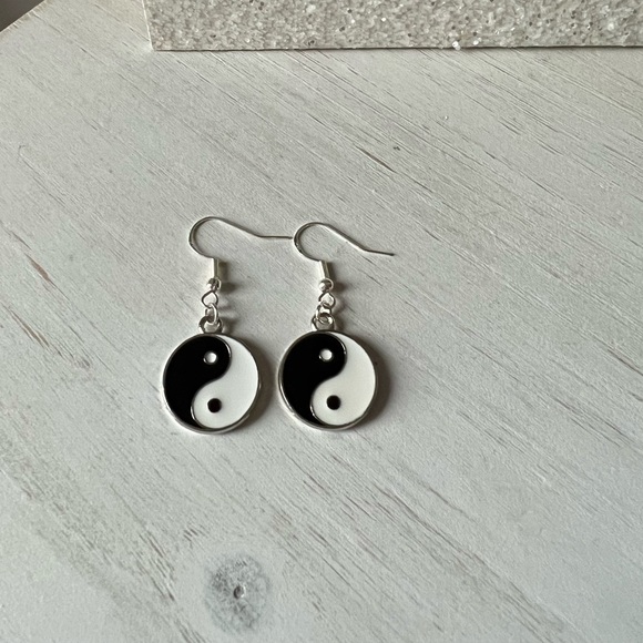 Yin-Yang Dangle Earrings - Picture 1 of 3